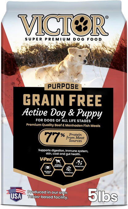 Grain Free Dry Dog Food - High Protein Active Dog Kibble, 5 lb