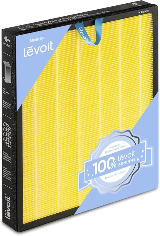 Vital 100S-P Air Purifier Pet Allergy Replacement Filter, Genuine Filter, Supports HEPA Sleep Mode, Activated Carbon, Removes Pet Dander, Smoke, Allergens, Vital 100S-RF-PA, Yellow