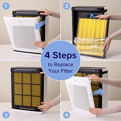 Vital 100S-P Air Purifier Pet Allergy Replacement Filter, Genuine Filter, Supports HEPA Sleep Mode, Activated Carbon, Removes Pet Dander, Smoke, Allergens, Vital 100S-RF-PA, Yellow