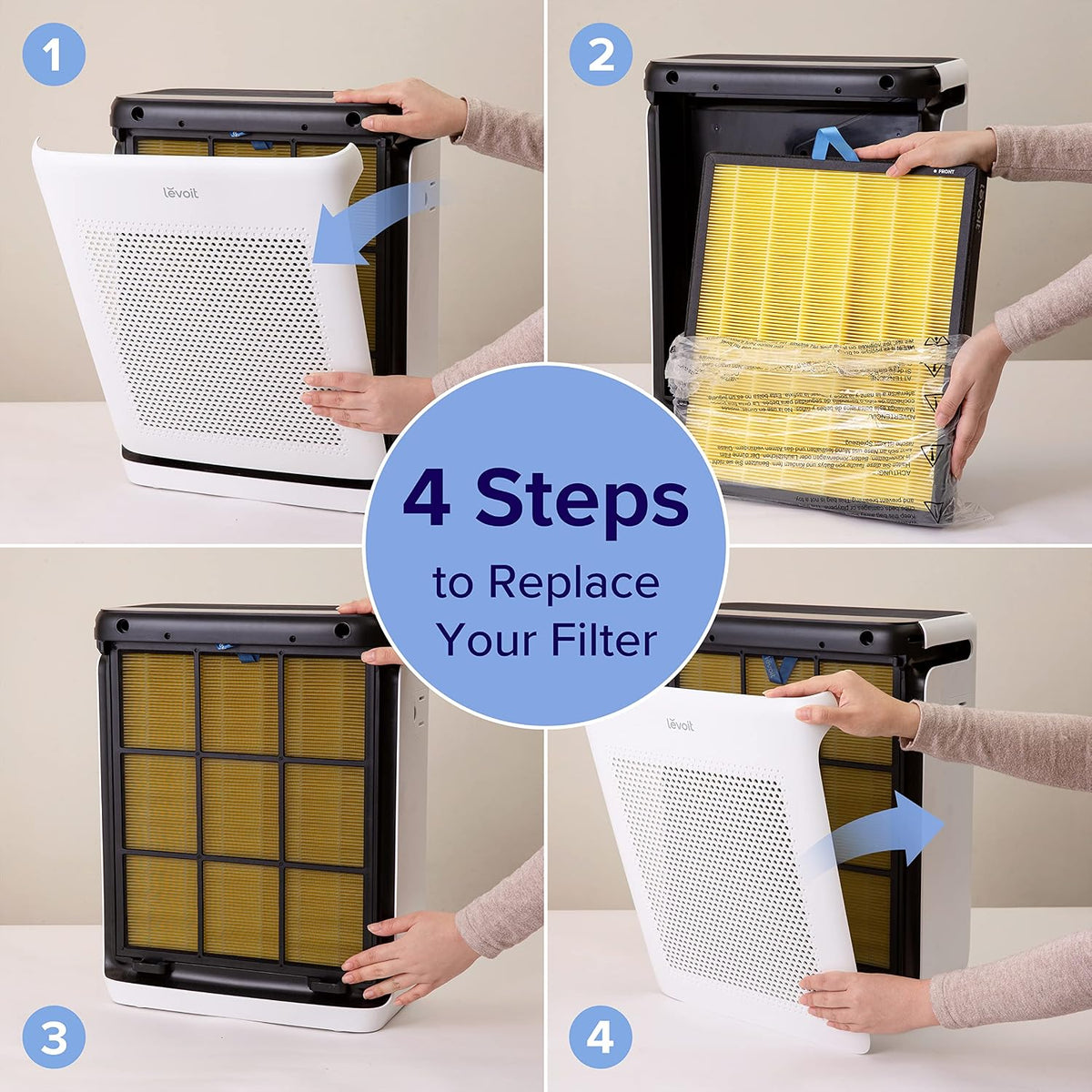 Vital 100S-P Air Purifier Pet Allergy Replacement Filter, Genuine Filter, Supports HEPA Sleep Mode, Activated Carbon, Removes Pet Dander, Smoke, Allergens, Vital 100S-RF-PA, Yellow