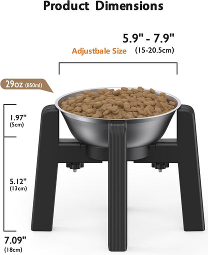 Dog Bowl Stand with Adjustable Height and Width [Stand Only] | Elevated Pet Water & Food Bowl for Medium Dogs, Stable and Anti-Slip Raised Bowl