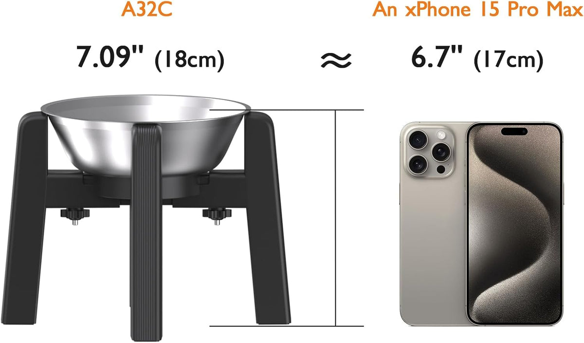 Dog Bowl Stand with Adjustable Height and Width [Stand Only] | Elevated Pet Water & Food Bowl for Medium Dogs, Stable and Anti-Slip Raised Bowl