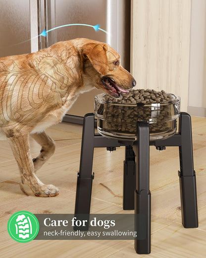 Dog Bowl Stand with Adjustable Height and Width [Stand Only] | Elevated Pet Water & Food Bowl for Medium Dogs, Stable and Anti-Slip Raised Bowl