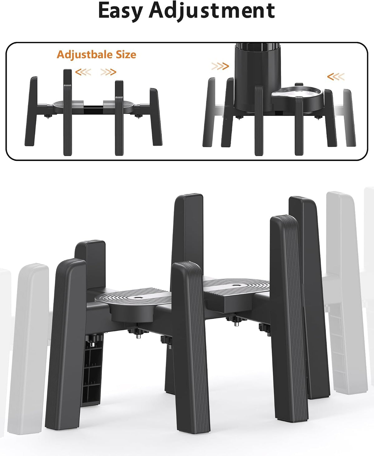 Dog Bowl Stand with Adjustable Height and Width [Stand Only] | Elevated Pet Water & Food Bowl for Medium Dogs, Stable and Anti-Slip Raised Bowl