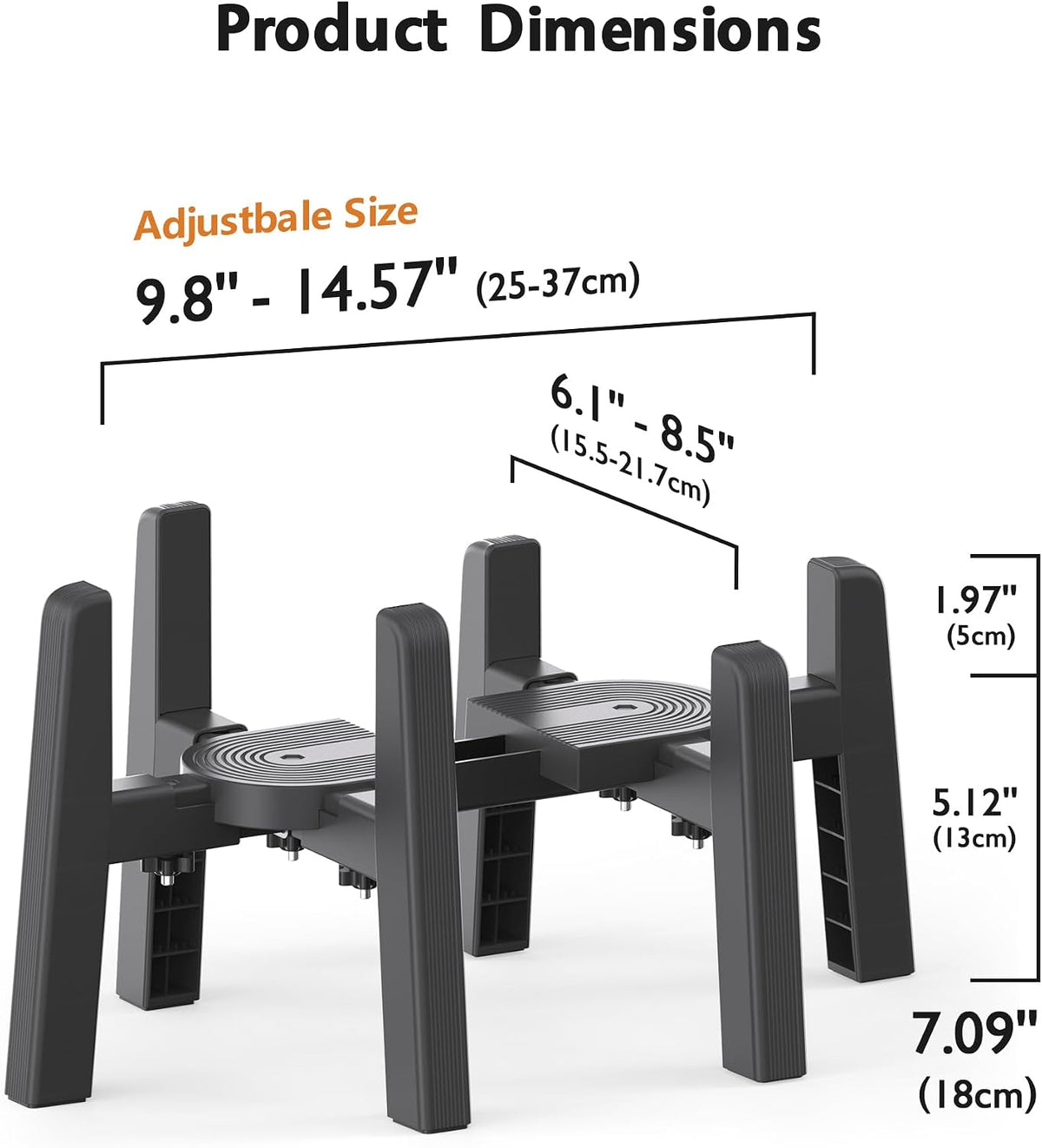 Dog Bowl Stand with Adjustable Height and Width [Stand Only] | Elevated Pet Water & Food Bowl for Medium Dogs, Stable and Anti-Slip Raised Bowl