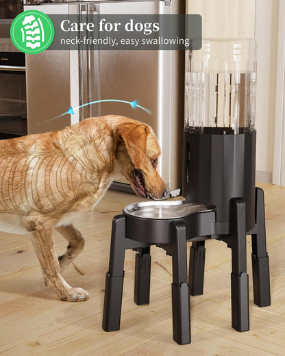 Dog Bowl Stand with Adjustable Height and Width [Stand Only] | Elevated Pet Water & Food Bowl for Medium Dogs, Stable and Anti-Slip Raised Bowl