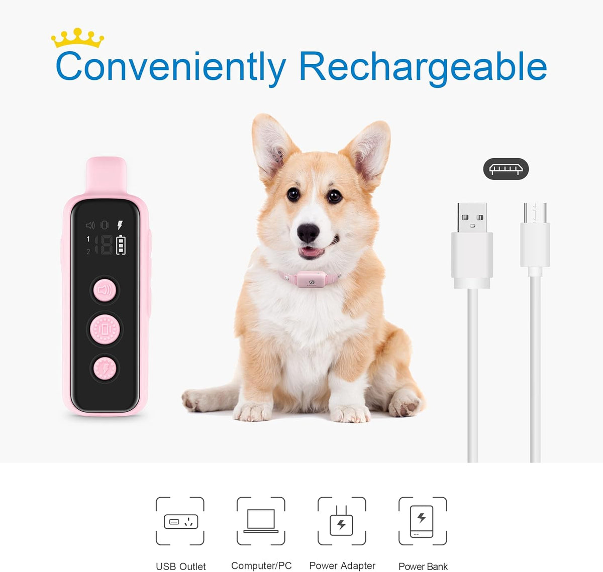 Dog Shock Collar for 2 Dogs - (8-120lbs) Waterproof Rechargeable Electric Dog Training Collar with Remote for Small Medium Large Dogs with Beep Vibration Safe Shock Modes(Grey)