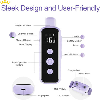 Dog Shock Collar for 2 Dogs - (8-120lbs) Waterproof Rechargeable Electric Dog Training Collar with Remote for Small Medium Large Dogs with Beep Vibration Safe Shock Modes(Grey)