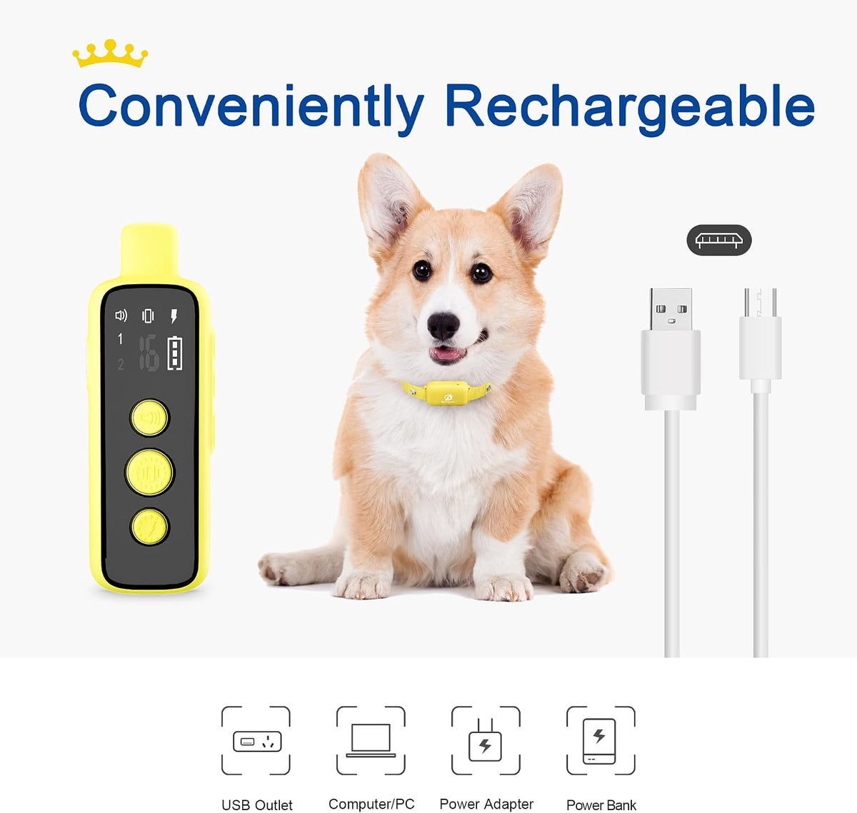 Dog Shock Collar for 2 Dogs - (8-120lbs) Waterproof Rechargeable Electric Dog Training Collar with Remote for Small Medium Large Dogs with Beep Vibration Safe Shock Modes(Grey)