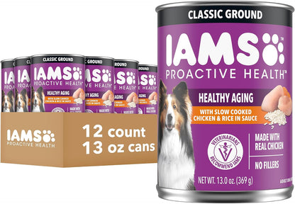 Proactive Health Senior Ground Wet Dog Food, Chicken, 13 oz, 12 Pack