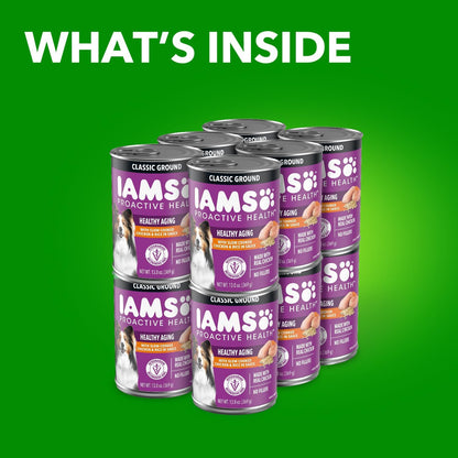 Proactive Health Senior Ground Wet Dog Food, Chicken, 13 oz, 12 Pack