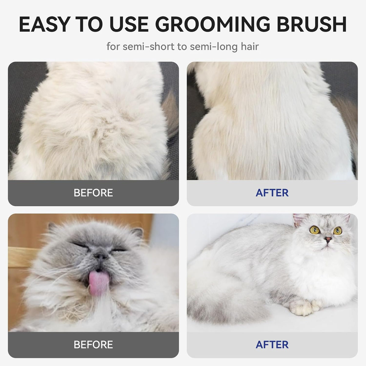 Skin Friendly Self-Cleaning Slicker Brush for Dogs & Cats, Gentle Pet Grooming Tool for Shedding & Deshedding, Efficient Hair Remover for Long & Short Haired Pets | Self Cleaning Pet Brush for Long or Semi-Short Haired Cats, Removing Loose Fur & Tangles