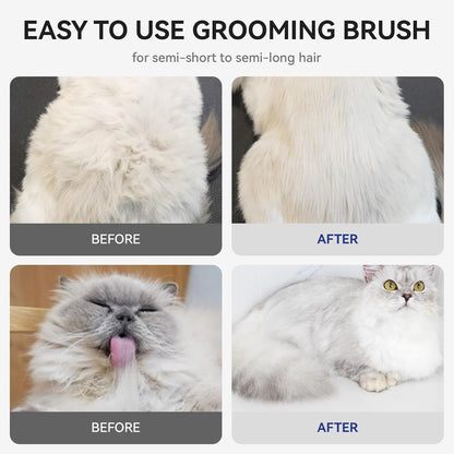 Skin Friendly Self-Cleaning Slicker Brush for Dogs & Cats, Gentle Pet Grooming Tool for Shedding & Deshedding, Efficient Hair Remover for Long & Short Haired Pets | Self Cleaning Pet Brush for Long or Semi-Short Haired Cats, Removing Loose Fur & Tangles