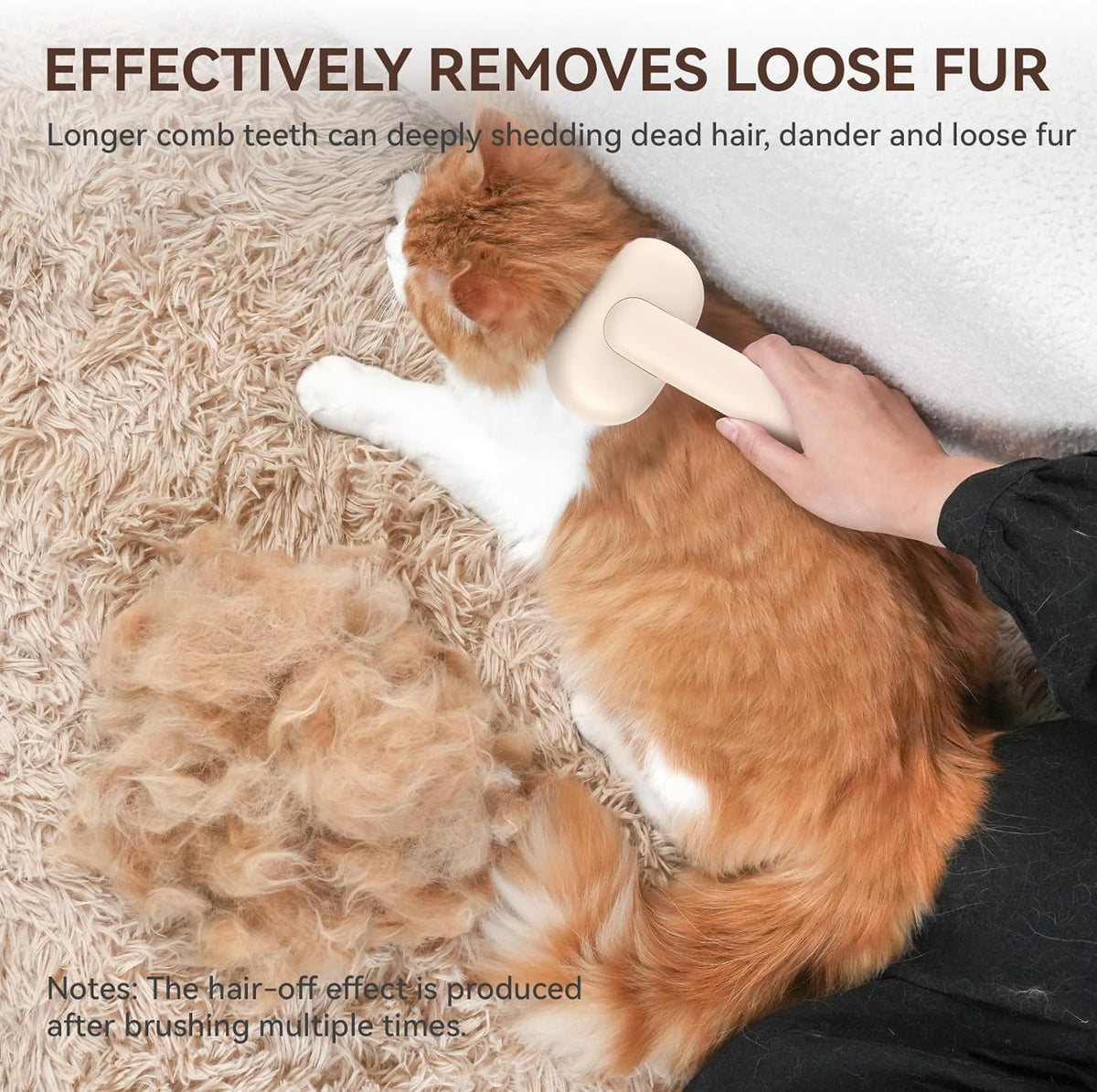 Skin Friendly Self-Cleaning Slicker Brush for Dogs & Cats, Gentle Pet Grooming Tool for Shedding & Deshedding, Efficient Hair Remover for Long & Short Haired Pets | Self Cleaning Pet Brush for Long or Semi-Short Haired Cats, Removing Loose Fur & Tangles