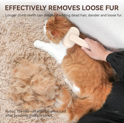 Skin Friendly Self-Cleaning Slicker Brush for Dogs & Cats, Gentle Pet Grooming Tool for Shedding & Deshedding, Efficient Hair Remover for Long & Short Haired Pets | Self Cleaning Pet Brush for Long or Semi-Short Haired Cats, Removing Loose Fur & Tangles