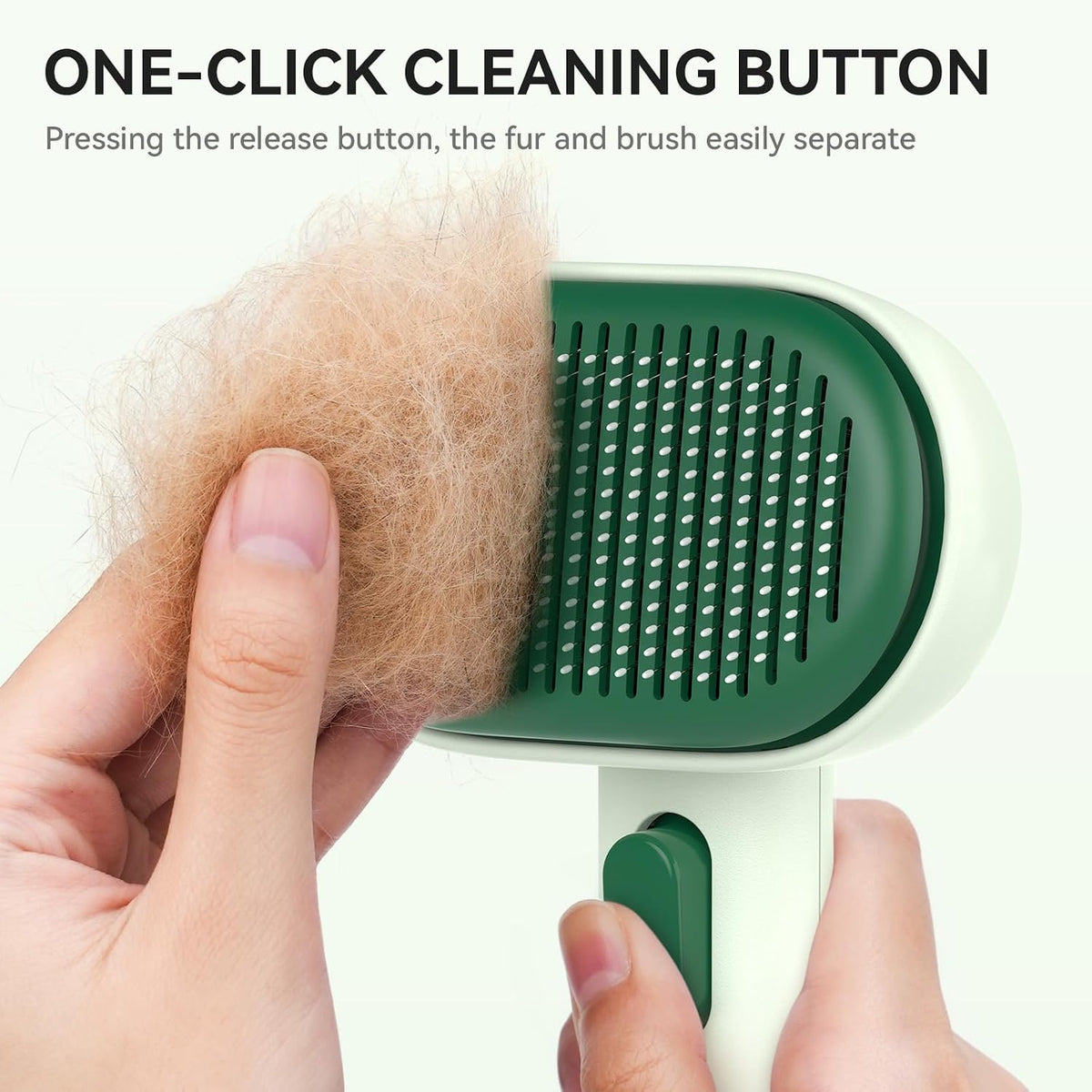 Skin Friendly Self-Cleaning Slicker Brush for Dogs & Cats, Gentle Pet Grooming Tool for Shedding & Deshedding, Efficient Hair Remover for Long & Short Haired Pets | Self Cleaning Pet Brush for Long or Semi-Short Haired Cats, Removing Loose Fur & Tangles