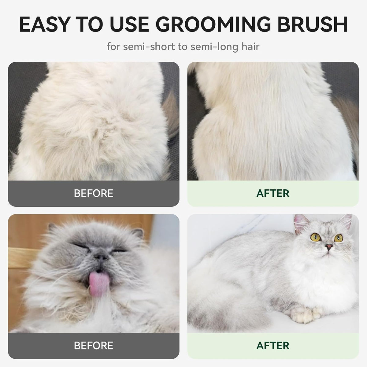 Skin Friendly Self-Cleaning Slicker Brush for Dogs & Cats, Gentle Pet Grooming Tool for Shedding & Deshedding, Efficient Hair Remover for Long & Short Haired Pets | Self Cleaning Pet Brush for Long or Semi-Short Haired Cats, Removing Loose Fur & Tangles