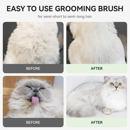 Skin Friendly Self-Cleaning Slicker Brush for Dogs & Cats, Gentle Pet Grooming Tool for Shedding & Deshedding, Efficient Hair Remover for Long & Short Haired Pets | Self Cleaning Pet Brush for Long or Semi-Short Haired Cats, Removing Loose Fur & Tangles