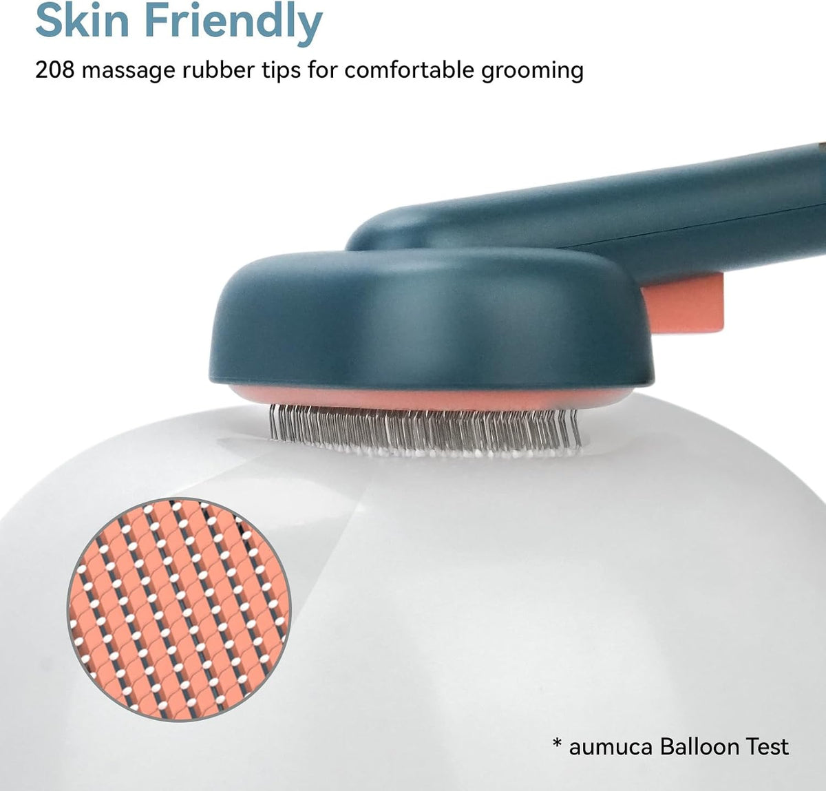 Skin Friendly Self-Cleaning Slicker Brush for Dogs & Cats, Gentle Pet Grooming Tool for Shedding & Deshedding, Efficient Hair Remover for Long & Short Haired Pets | Self Cleaning Pet Brush for Long or Semi-Short Haired Cats, Removing Loose Fur & Tangles