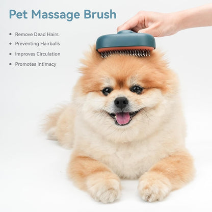 Skin Friendly Self-Cleaning Slicker Brush for Dogs & Cats, Gentle Pet Grooming Tool for Shedding & Deshedding, Efficient Hair Remover for Long & Short Haired Pets | Self Cleaning Pet Brush for Long or Semi-Short Haired Cats, Removing Loose Fur & Tangles