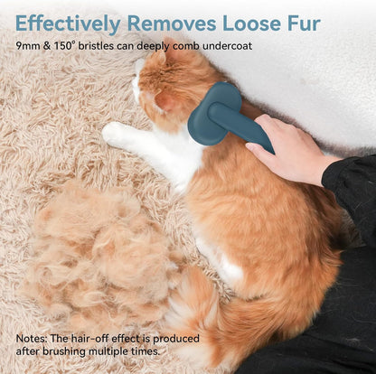 Skin Friendly Self-Cleaning Slicker Brush for Dogs & Cats, Gentle Pet Grooming Tool for Shedding & Deshedding, Efficient Hair Remover for Long & Short Haired Pets | Self Cleaning Pet Brush for Long or Semi-Short Haired Cats, Removing Loose Fur & Tangles