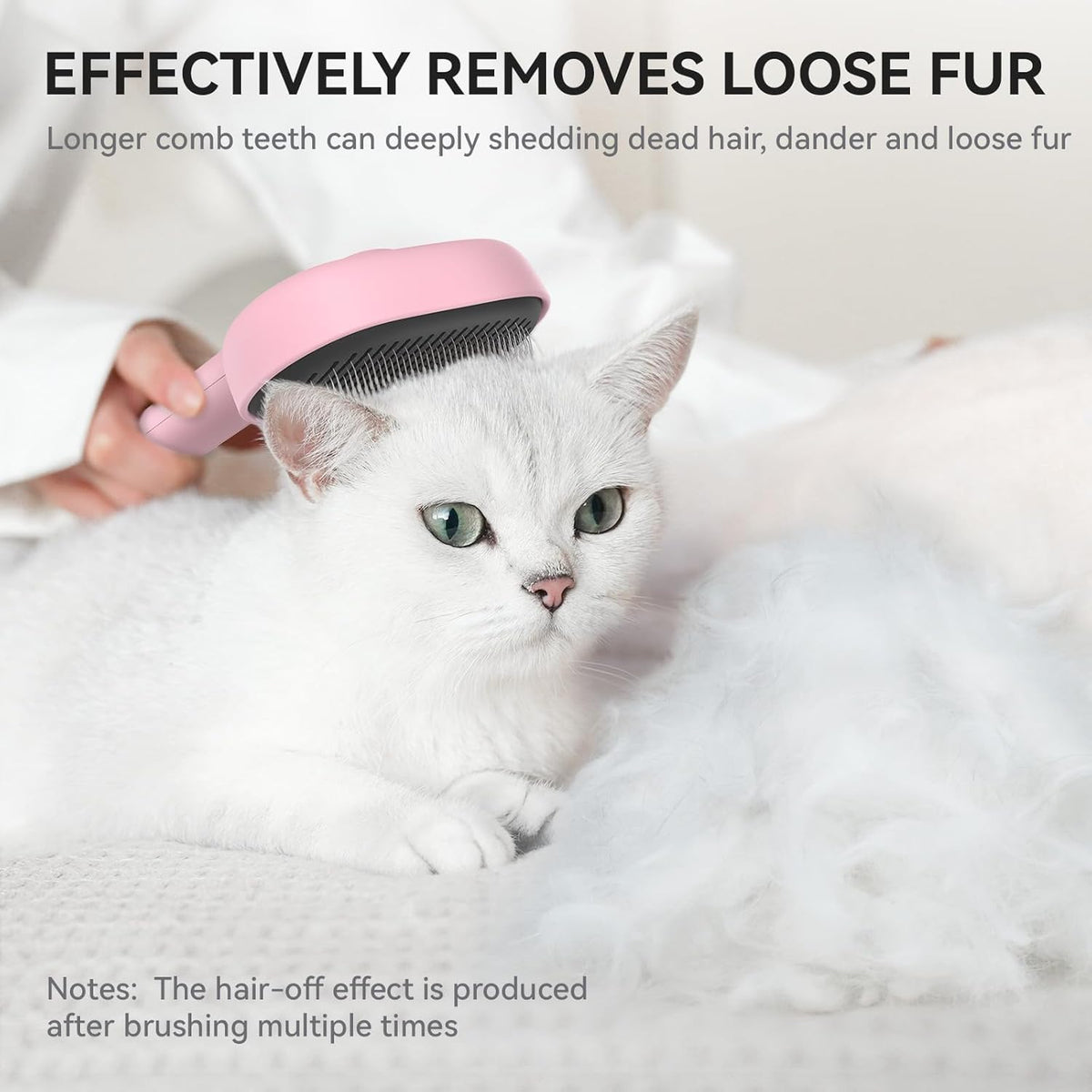 Skin Friendly Self-Cleaning Slicker Brush for Dogs & Cats, Gentle Pet Grooming Tool for Shedding & Deshedding, Efficient Hair Remover for Long & Short Haired Pets | Self Cleaning Pet Brush for Long or Semi-Short Haired Cats, Removing Loose Fur & Tangles