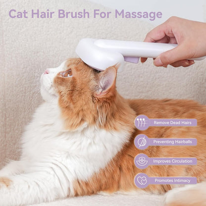 Skin Friendly Self-Cleaning Slicker Brush for Dogs & Cats, Gentle Pet Grooming Tool for Shedding & Deshedding, Efficient Hair Remover for Long & Short Haired Pets | Self Cleaning Pet Brush for Long or Semi-Short Haired Cats, Removing Loose Fur & Tangles