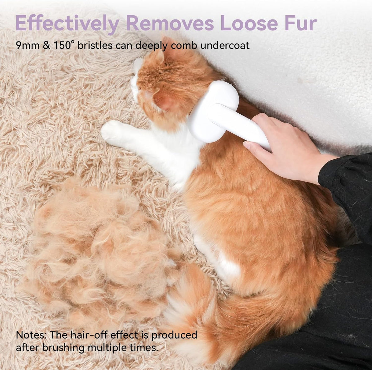 Skin Friendly Self-Cleaning Slicker Brush for Dogs & Cats, Gentle Pet Grooming Tool for Shedding & Deshedding, Efficient Hair Remover for Long & Short Haired Pets | Self Cleaning Pet Brush for Long or Semi-Short Haired Cats, Removing Loose Fur & Tangles