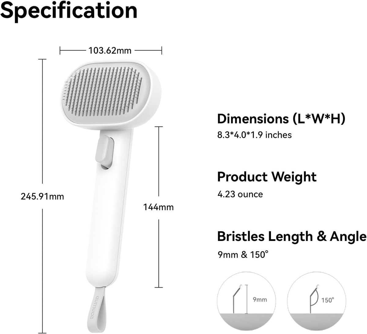 Skin Friendly Self-Cleaning Slicker Brush for Dogs & Cats, Gentle Pet Grooming Tool for Shedding & Deshedding, Efficient Hair Remover for Long & Short Haired Pets | Self Cleaning Pet Brush for Long or Semi-Short Haired Cats, Removing Loose Fur & Tangles