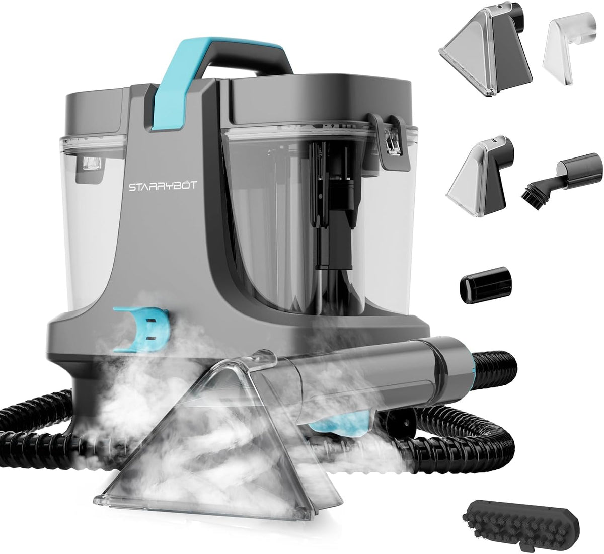 Portable Carpet Cleaner with Steam, 18Kpa Spot Cleaner(Gray)