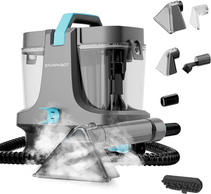 Portable Carpet Cleaner with Steam, 18Kpa Spot Cleaner(Gray)