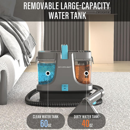 Portable Carpet Cleaner with Steam, 18Kpa Spot Cleaner(Gray)