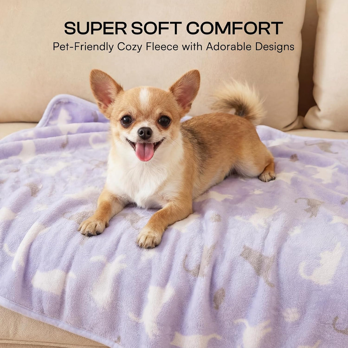 Dog Blanket 3 Pack, Soft Cozy Fleece Throw for Puppy Cat,23"x16" | Fuzzy Flannel Small Pet Blanket Washable, Cute Paw Print for Crate Car Bed. Puppy Essential,Cat Stuff Gifts,Small