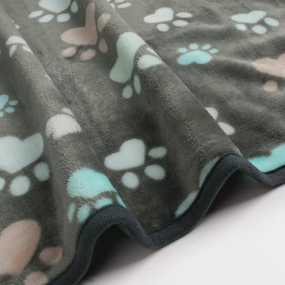 Dog Blanket 3 Pack, Soft Cozy Fleece Throw for Puppy Cat,23"x16" | Fuzzy Flannel Small Pet Blanket Washable, Cute Paw Print for Crate Car Bed. Puppy Essential,Cat Stuff Gifts,Small