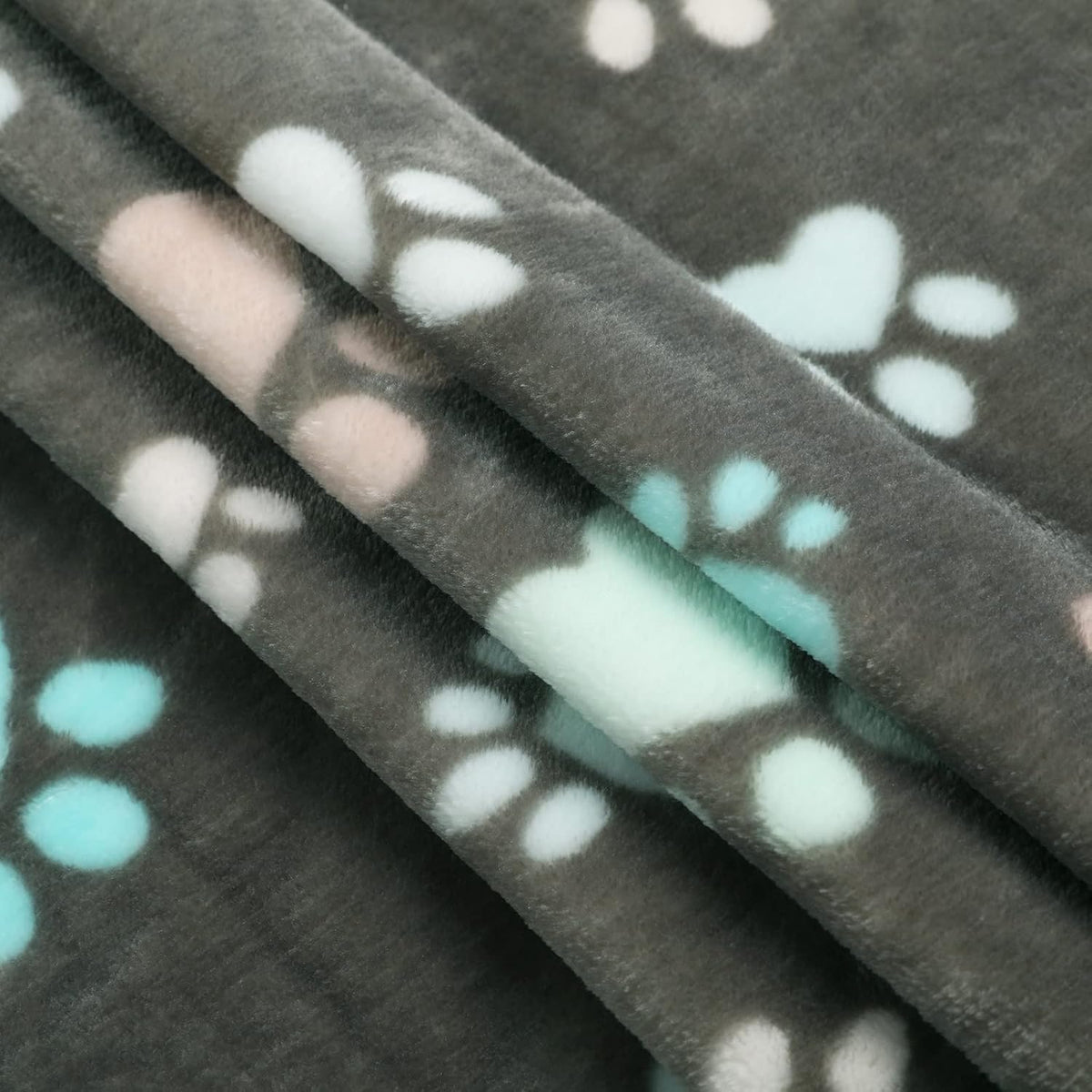 Dog Blanket 3 Pack, Soft Cozy Fleece Throw for Puppy Cat,23"x16" | Fuzzy Flannel Small Pet Blanket Washable, Cute Paw Print for Crate Car Bed. Puppy Essential,Cat Stuff Gifts,Small
