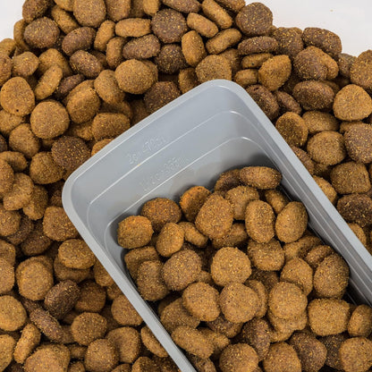 Airtight Pet Food Storage Container with Scoop, BPA Free, Removable Wheels, 69 QT, Gray