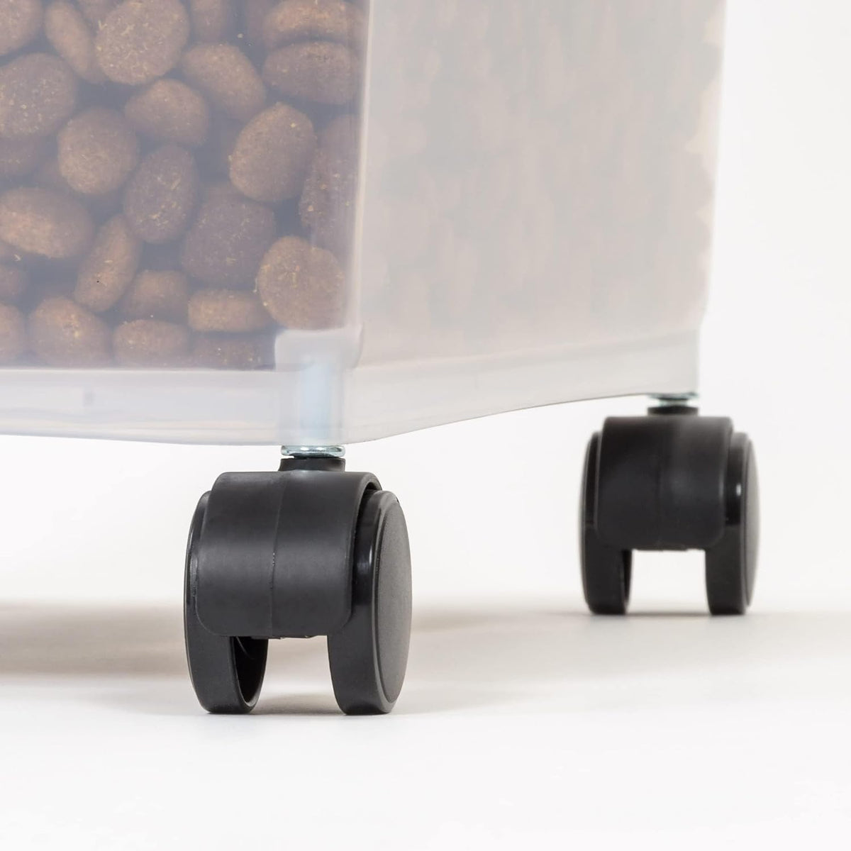 Airtight Pet Food Storage Container with Scoop, BPA Free, Removable Wheels, 69 QT, Gray