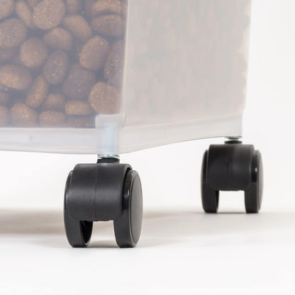Airtight Pet Food Storage Container with Scoop, BPA Free, Removable Wheels, 69 QT, Gray