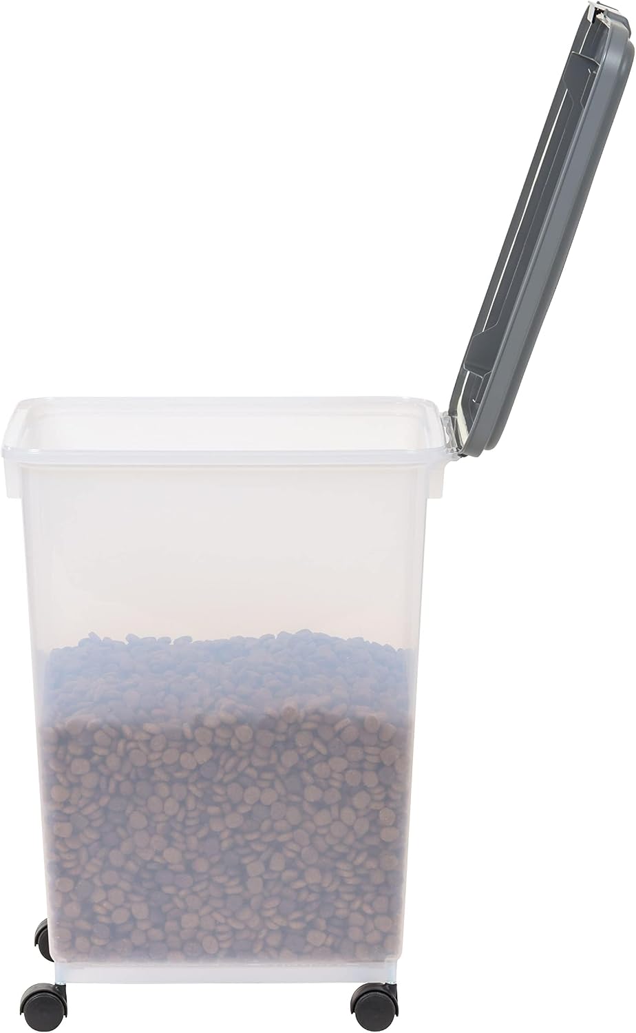 Airtight Pet Food Storage Container with Scoop, BPA Free, Removable Wheels, 69 QT, Gray