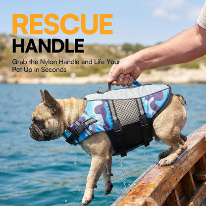 Lightweight Dog Life Jacket Puppy Swimming Vest with Lift Handle