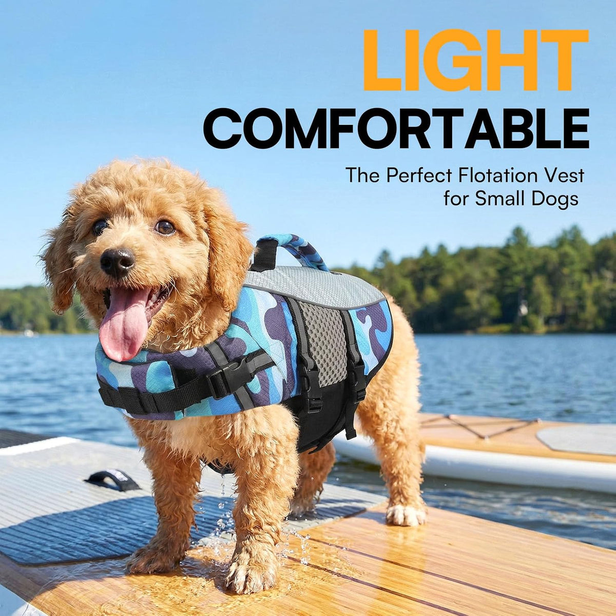 Lightweight Dog Life Jacket Puppy Swimming Vest with Lift Handle
