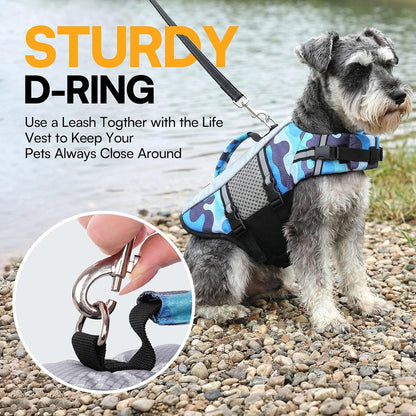 Lightweight Dog Life Jacket Puppy Swimming Vest with Lift Handle