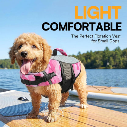 Lightweight Dog Life Jacket Puppy Swimming Vest with Lift Handle