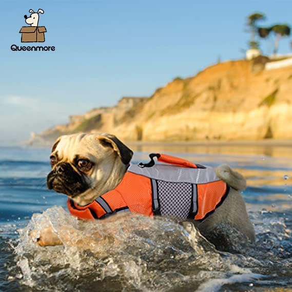 Lightweight Dog Life Jacket Puppy Swimming Vest with Lift Handle