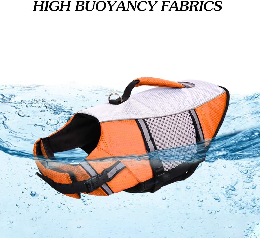 Lightweight Dog Life Jacket Puppy Swimming Vest with Lift Handle