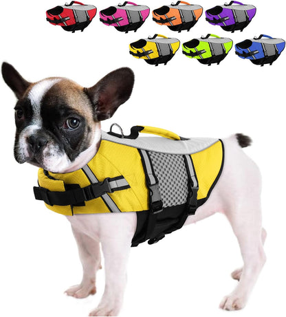 Lightweight Dog Life Jacket Puppy Swimming Vest with Lift Handle