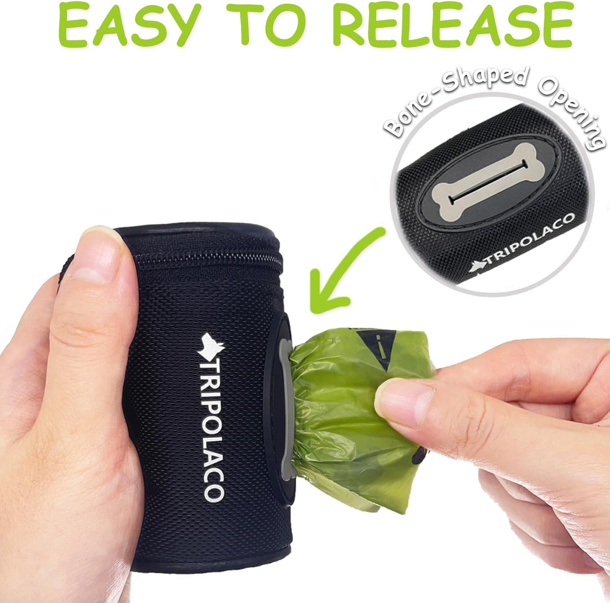 Dog Poop Bag Holder for Leash, Easy Release Poop Bag Dispenser