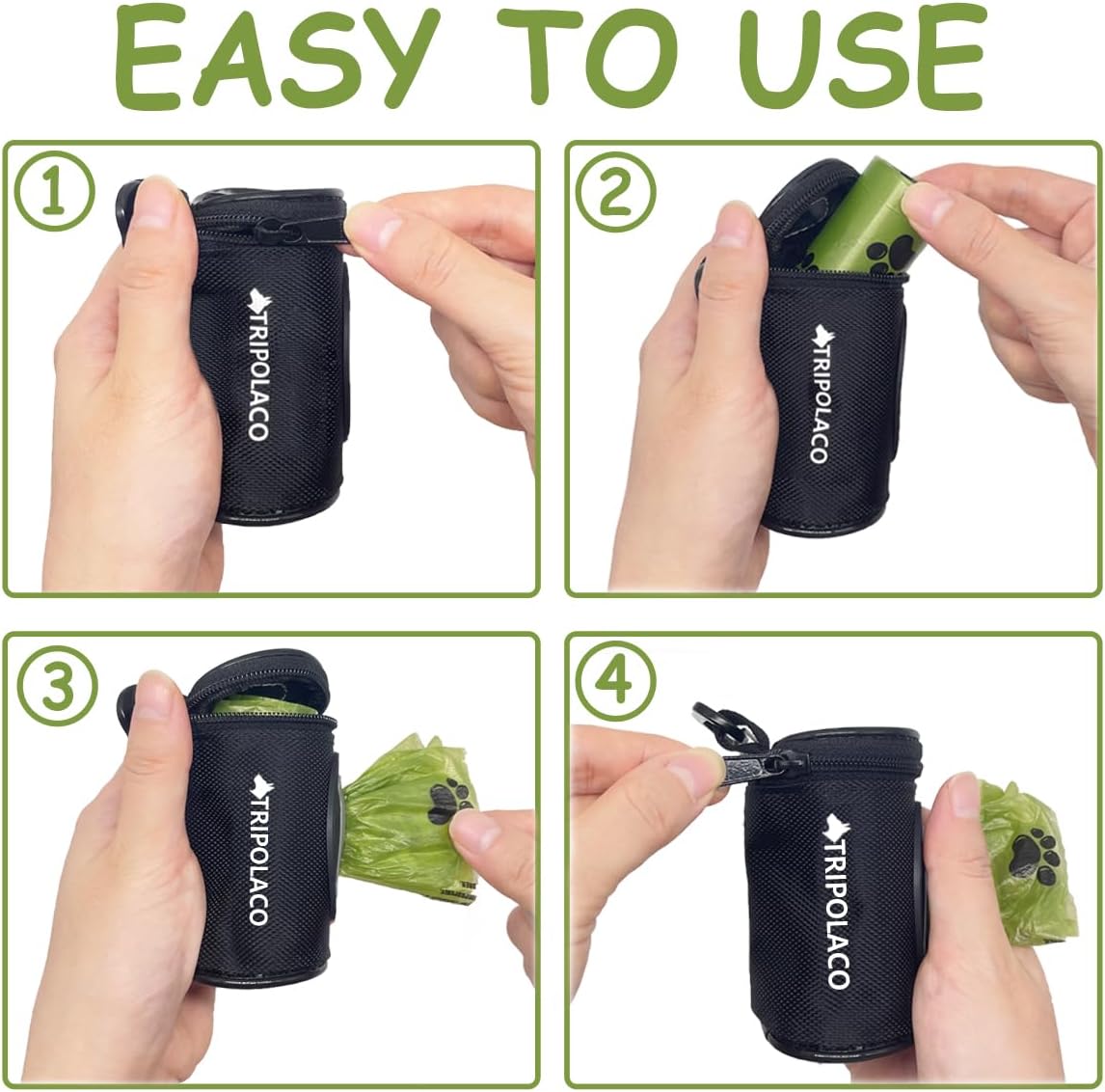 Dog Poop Bag Holder for Leash, Easy Release Poop Bag Dispenser