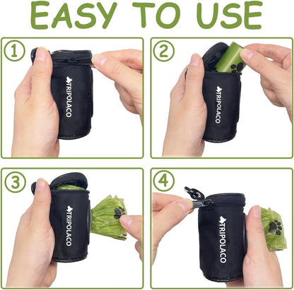 Dog Poop Bag Holder for Leash, Easy Release Poop Bag Dispenser