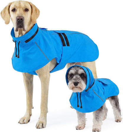Dog Raincoat, Waterproof Dog Rain Jacket with Hood, Black M